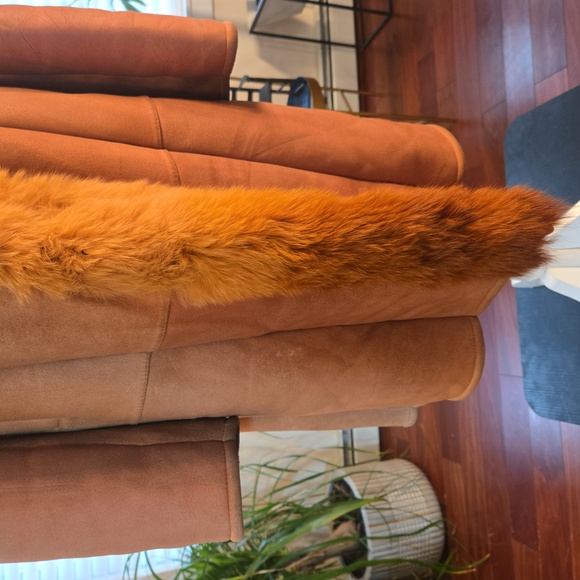 VTG Fox Fur Genuine Leather Shearling Penny Lane Coat XL Tan Brown Womens - Picture 4 of 14